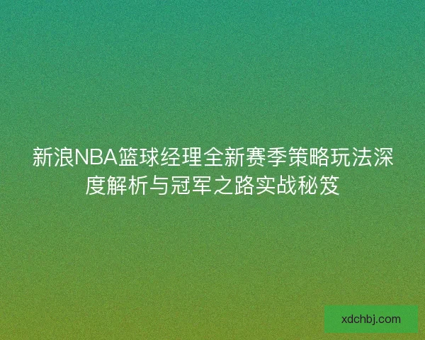 新浪NBA篮球经理全新赛季策略玩法深度解析与冠军之路实战秘笈 新浪NBA篮球经理全新赛季策略玩法深度解析与冠军之路实战秘笈